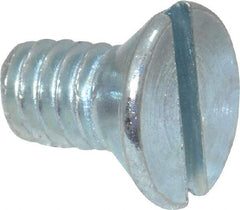 Value Collection - #8-32 UNC, 5/16" OAL Slotted Drive Machine Screw - Flat Head, Grade 2 Steel, Zinc-Plated Finish, Without Washer - Exact Tool & Supply