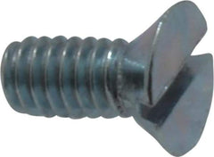 Value Collection - #10-24 UNC, 3/8" OAL Slotted Drive Machine Screw - Flat Head, Grade 2 Steel, Zinc-Plated Finish, Without Washer - Exact Tool & Supply