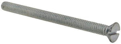 Value Collection - #8-32 UNC, 2-1/4" OAL Slotted Drive Machine Screw - Flat Head, Grade 2 Steel, Zinc-Plated Finish, Without Washer - Exact Tool & Supply