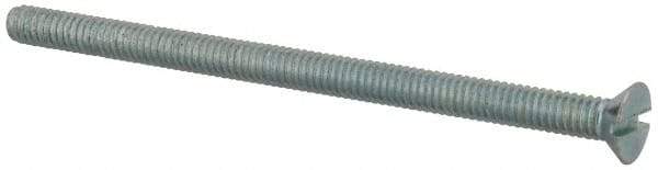 Value Collection - #8-32 UNC, 2-3/4" OAL Slotted Drive Machine Screw - Flat Head, Grade 2 Steel, Zinc-Plated Finish, Without Washer - Exact Tool & Supply