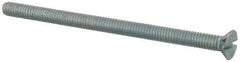Value Collection - #8-32 UNC, 2-3/4" OAL Slotted Drive Machine Screw - Flat Head, Grade 2 Steel, Zinc-Plated Finish, Without Washer - Exact Tool & Supply