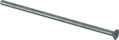 Value Collection - #8-32 UNC, 4" OAL Slotted Drive Machine Screw - Flat Head, Grade 2 Steel, Zinc-Plated Finish, Without Washer - Exact Tool & Supply