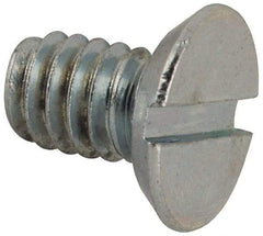Value Collection - #12-24 UNC, 3/8" OAL Slotted Drive Machine Screw - Flat Head, Grade J82 Steel, Zinc-Plated Finish, Without Washer - Exact Tool & Supply