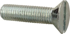 Value Collection - 1/4-28 UNF, 1" OAL Slotted Drive Machine Screw - Flat Head, Grade J82 Steel, Zinc-Plated Finish, Without Washer - Exact Tool & Supply
