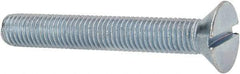 Value Collection - 1/4-28 UNF, 1-3/4" OAL Slotted Drive Machine Screw - Flat Head, Grade J82 Steel, Zinc-Plated Finish, Without Washer - Exact Tool & Supply