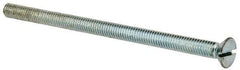 Value Collection - 5/16-18 UNC, 5-1/2" OAL Slotted Drive Machine Screw - Flat Head, Grade J82 Steel, Zinc-Plated Finish, Without Washer - Exact Tool & Supply