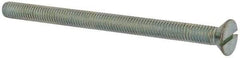 Value Collection - 3/8-16 UNC, 5-1/2" OAL Slotted Drive Machine Screw - Flat Head, Grade J82 Steel, Zinc-Plated Finish, Without Washer - Exact Tool & Supply