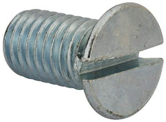 Value Collection - 1/2-13 UNC, 1" OAL Slotted Drive Machine Screw - Flat Head, Grade 2 Steel, Zinc-Plated Finish, Without Washer - Exact Tool & Supply