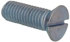 Value Collection - 1/2-13 UNC, 1-1/2" OAL Slotted Drive Machine Screw - Flat Head, Grade J82 Steel, Zinc-Plated Finish, Without Washer - Exact Tool & Supply