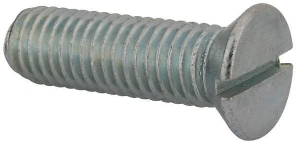 Value Collection - 1/2-13 UNC, 1-3/4" OAL Slotted Drive Machine Screw - Flat Head, Grade 2 Steel, Zinc-Plated Finish, Without Washer - Exact Tool & Supply