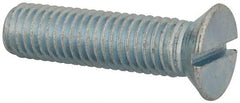 Value Collection - 1/2-13 UNC, 2" OAL Slotted Drive Machine Screw - Flat Head, Grade J82 Steel, Zinc-Plated Finish, Without Washer - Exact Tool & Supply