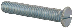 Value Collection - 1/2-13 UNC, 3" OAL Slotted Drive Machine Screw - Flat Head, Grade 2 Steel, Zinc-Plated Finish, Without Washer - Exact Tool & Supply