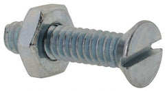 Value Collection - #10-24 UNC, 7/8" OAL Slotted Drive Machine Screw - Flat Head, Grade 2 Steel, Zinc-Plated Finish, Without Washer - Exact Tool & Supply