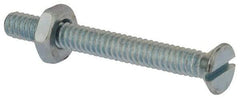 Value Collection - #10-24 UNC, 1-3/4" OAL Slotted Drive Machine Screw - Flat Head, Grade 2 Steel, Zinc-Plated Finish, Without Washer - Exact Tool & Supply