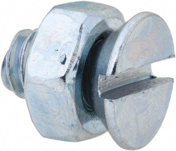 Value Collection - 1/4-20 UNC, 1/2" OAL Slotted Drive Machine Screw - Flat Head, Grade 2 Steel, Zinc-Plated Finish, Without Washer - Exact Tool & Supply