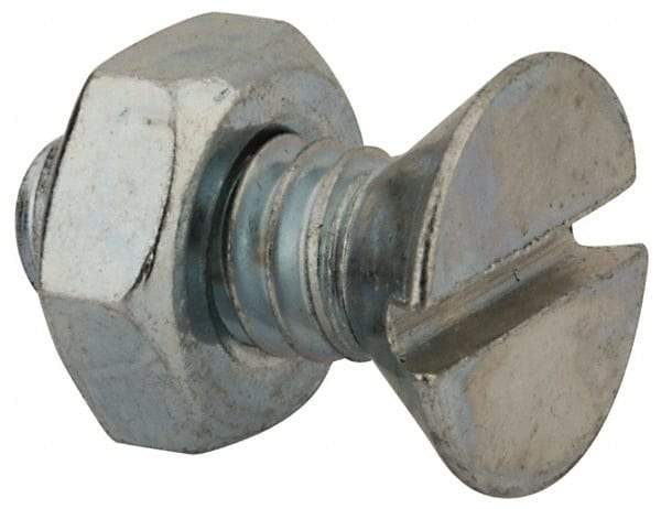 Value Collection - 1/4-20 UNC, 5/8" OAL Slotted Drive Machine Screw - Flat Head, Grade 2 Steel, Zinc-Plated Finish, Without Washer - Exact Tool & Supply