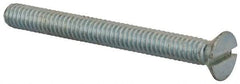 Value Collection - 1/4-20 UNC, 2-1/2" OAL Slotted Drive Machine Screw - Flat Head, Grade 2 Steel, Zinc-Plated Finish, Without Washer - Exact Tool & Supply