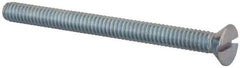 Value Collection - 1/4-20 UNC, 3" OAL Slotted Drive Machine Screw - Flat Head, Grade 2 Steel, Zinc-Plated Finish, Without Washer - Exact Tool & Supply