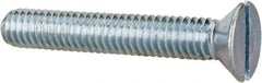 Value Collection - 5/16-18 UNC, 2" OAL Slotted Drive Machine Screw - Flat Head, Grade 2 Steel, Zinc-Plated Finish, Without Washer - Exact Tool & Supply
