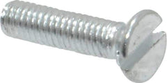 Value Collection - M3x0.50, 12mm OAL Slotted Drive Machine Screw - Flat Head, Grade 4.8 Steel, Zinc-Plated Finish, Without Washer - Exact Tool & Supply