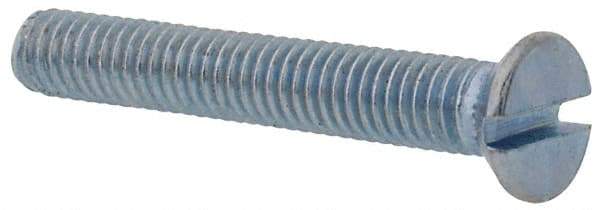 Value Collection - M3x0.50, 20mm OAL Slotted Drive Machine Screw - Flat Head, Grade 4.8 Steel, Zinc-Plated Finish, Without Washer - Exact Tool & Supply