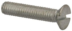 Value Collection - M4x0.70, 20mm OAL Slotted Drive Machine Screw - Flat Head, Grade 4.8 Steel, Zinc-Plated Finish, Without Washer - Exact Tool & Supply