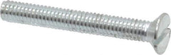 Value Collection - M4x0.70, 30mm OAL Slotted Drive Machine Screw - Flat Head, Grade 4.8 Steel, Zinc-Plated Finish, Without Washer - Exact Tool & Supply