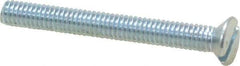 Value Collection - M4x0.70, 35mm OAL Slotted Drive Machine Screw - Flat Head, Grade 4.8 Steel, Zinc-Plated Finish, Without Washer - Exact Tool & Supply