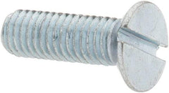Value Collection - M5x0.80, 16mm OAL Slotted Drive Machine Screw - Flat Head, Grade 4.8 Steel, Zinc-Plated Finish, Without Washer - Exact Tool & Supply