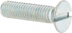 Value Collection - M6x1.00, 30mm OAL Slotted Drive Machine Screw - Flat Head, Grade 4.8 Steel, Zinc-Plated Finish, Without Washer - Exact Tool & Supply