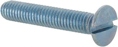 Value Collection - M6x1.00, 35mm OAL Slotted Drive Machine Screw - Flat Head, Grade 4.8 Steel, Zinc-Plated Finish, Without Washer - Exact Tool & Supply