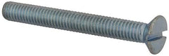 Value Collection - M6x1.00, 50mm OAL Slotted Drive Machine Screw - Flat Head, Grade 4.8 Steel, Zinc-Plated Finish, Without Washer - Exact Tool & Supply