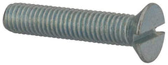 Value Collection - M8x1.25, 40mm OAL Slotted Drive Machine Screw - Flat Head, Grade 4.8 Steel, Zinc-Plated Finish, Without Washer - Exact Tool & Supply