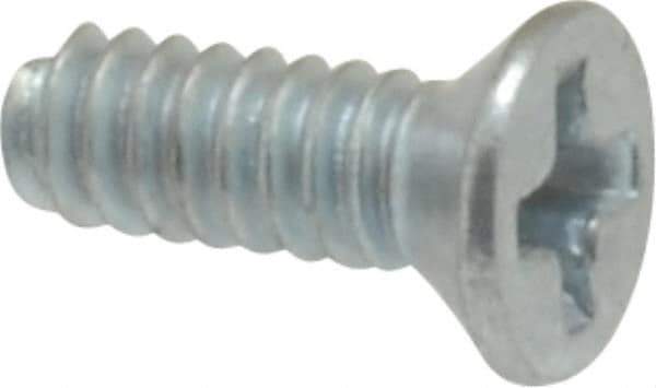 Value Collection - #4-40 UNC, 5/16" OAL Phillips Drive Machine Screw - Flat Head, Grade 2 Steel, Zinc-Plated Finish, Without Washer - Exact Tool & Supply