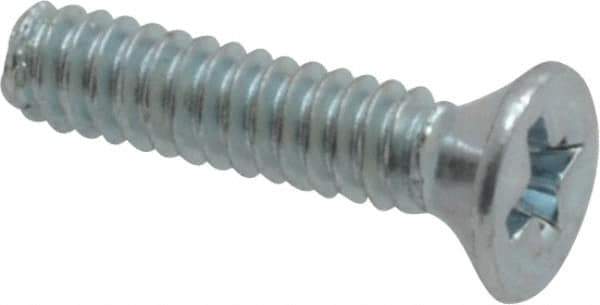 Value Collection - #4-40 UNC, 1/2" OAL Phillips Drive Machine Screw - Flat Head, Grade 2 Steel, Zinc-Plated Finish, Without Washer - Exact Tool & Supply