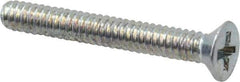 Value Collection - #4-40 UNC, 7/8" OAL Phillips Drive Machine Screw - Flat Head, Grade 2 Steel, Zinc-Plated Finish, Without Washer - Exact Tool & Supply