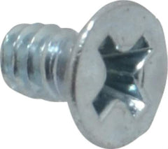 Value Collection - #6-32 UNC, 1/4" OAL Phillips Drive Machine Screw - Flat Head, Grade 2 Steel, Zinc-Plated Finish, Without Washer - Exact Tool & Supply