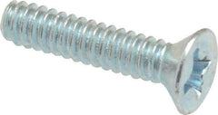 Value Collection - #6-32 UNC, 5/8" OAL Phillips Drive Machine Screw - Flat Head, Grade 2 Steel, Zinc-Plated Finish, Without Washer - Exact Tool & Supply