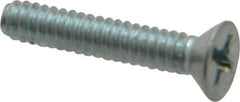 Value Collection - #6-32 UNC, 3/4" OAL Phillips Drive Machine Screw - Flat Head, Grade 2 Steel, Zinc-Plated Finish, Without Washer - Exact Tool & Supply