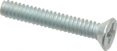 Value Collection - #6-32 UNC, 7/8" OAL Phillips Drive Machine Screw - Flat Head, Grade J82 Steel, Zinc-Plated Finish, Without Washer - Exact Tool & Supply