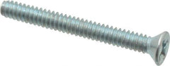 Value Collection - #6-32 UNC, 1-1/4" OAL Phillips Drive Machine Screw - Flat Head, Grade 2 Steel, Zinc-Plated Finish, Without Washer - Exact Tool & Supply