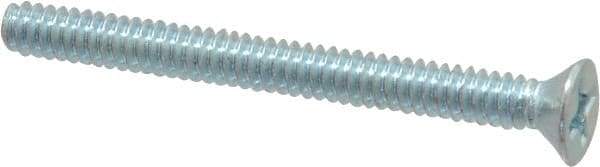 Value Collection - #6-32 UNC, 1-1/2" OAL Phillips Drive Machine Screw - Flat Head, Grade 2 Steel, Zinc-Plated Finish, Without Washer - Exact Tool & Supply