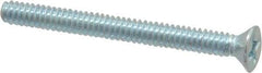 Value Collection - #6-32 UNC, 1-1/2" OAL Phillips Drive Machine Screw - Flat Head, Grade 2 Steel, Zinc-Plated Finish, Without Washer - Exact Tool & Supply