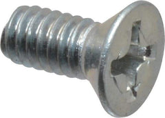 Value Collection - #8-32 UNC, 3/8" OAL Phillips Drive Machine Screw - Flat Head, Grade 2 Steel, Zinc-Plated Finish, Without Washer - Exact Tool & Supply