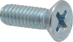 Value Collection - #8-32 UNC, 1/2" OAL Phillips Drive Machine Screw - Flat Head, Grade 2 Steel, Zinc-Plated Finish, Without Washer - Exact Tool & Supply