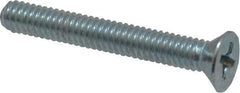 Value Collection - #8-32 UNC, 1-1/4" OAL Phillips Drive Machine Screw - Flat Head, Grade 2 Steel, Zinc-Plated Finish, Without Washer - Exact Tool & Supply