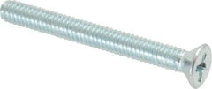 Value Collection - #8-32 UNC, 1-1/2" OAL Phillips Drive Machine Screw - Flat Head, Grade 2 Steel, Zinc-Plated Finish, Without Washer - Exact Tool & Supply