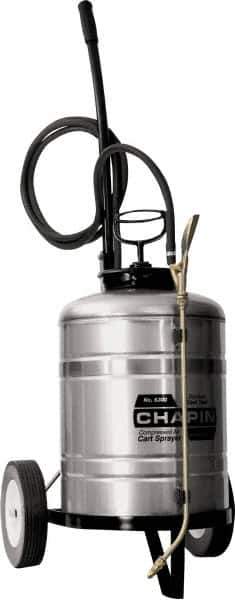 Chapin - 6 Gal Cart Sprayer - Stainless Steel Tank, Industrial Cart Sprayer - Exact Tool & Supply