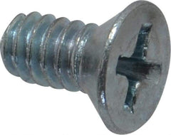 Value Collection - #10-24 UNC, 3/8" OAL Phillips Drive Machine Screw - Flat Head, Grade J82 Steel, Zinc-Plated Finish, Without Washer - Exact Tool & Supply