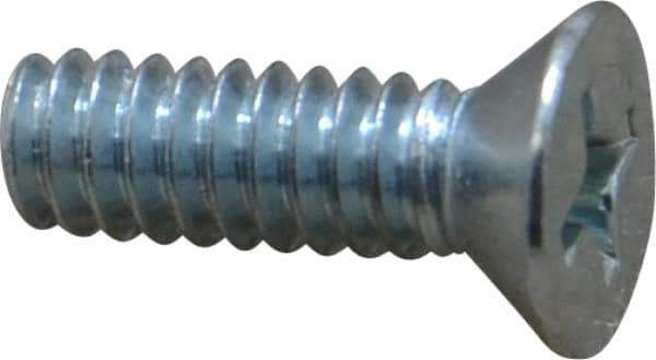 Value Collection - #10-24 UNC, 5/8" OAL Phillips Drive Machine Screw - Flat Head, Grade 2 Steel, Zinc-Plated Finish, Without Washer - Exact Tool & Supply